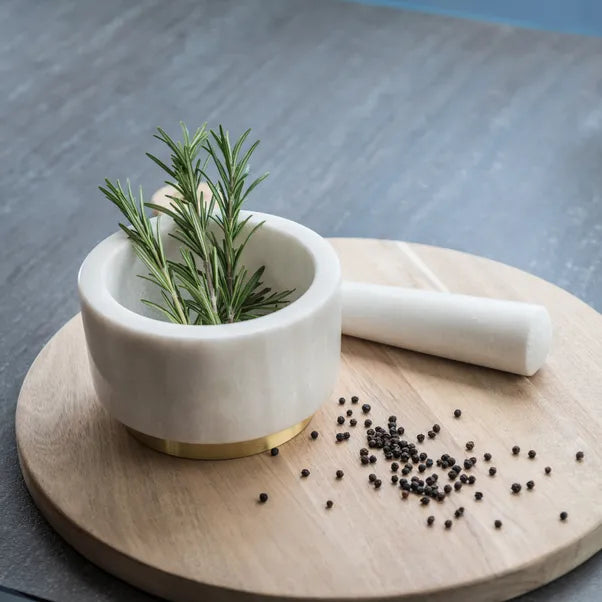 Kitchen Pantry Marble Pestle and Mortar