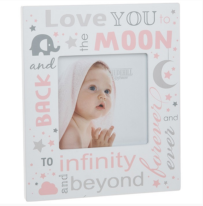 Love You To Moon Baby Girl Photo Frame 4x4