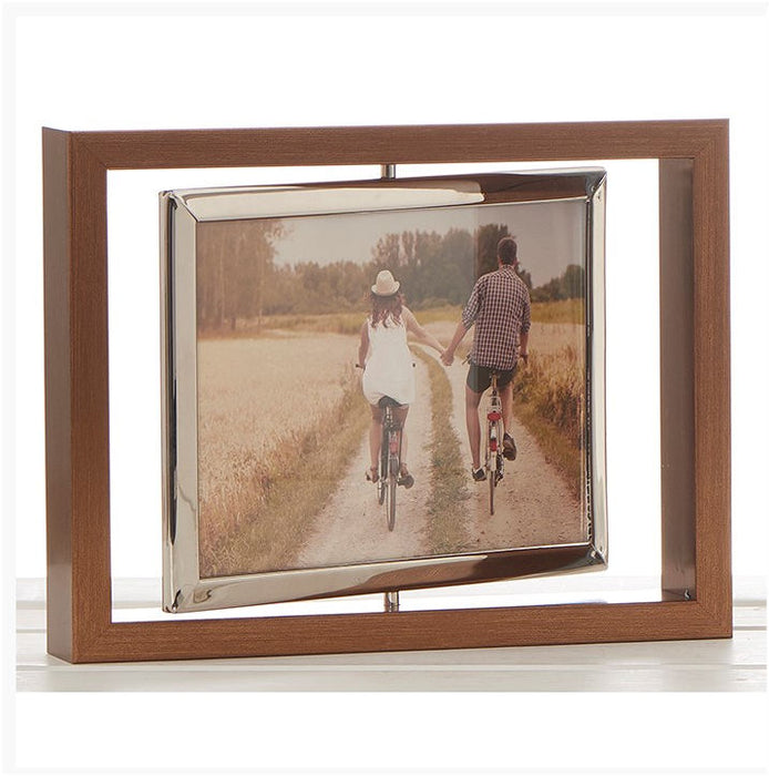 Copper Silver Spin Photo Frame 6x4