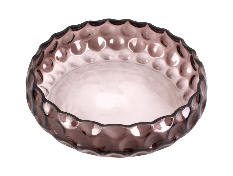 Present Time Large Chocolate Brown / Pink Bowl Speckles