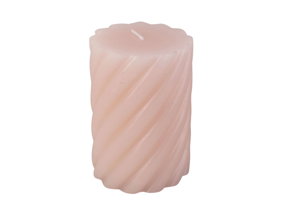 Present Time Soft Pink Pillar Candle Swirl Medium