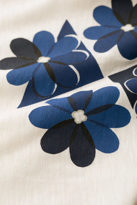 Seasalt Womens Printing Ink Organic Cotton T-Shirt Tiled Floral Chalk