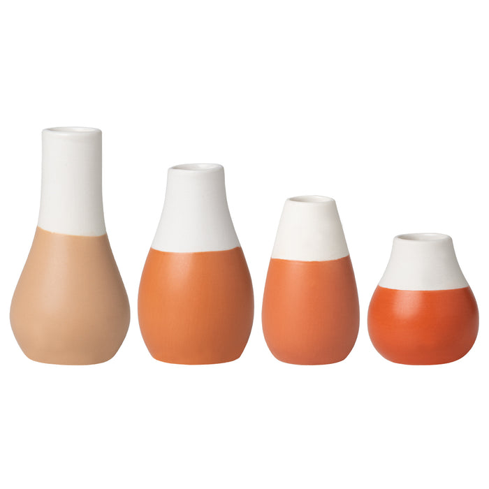 Räder Mini Bud Pastel Earth Tone Vases Set of 4
