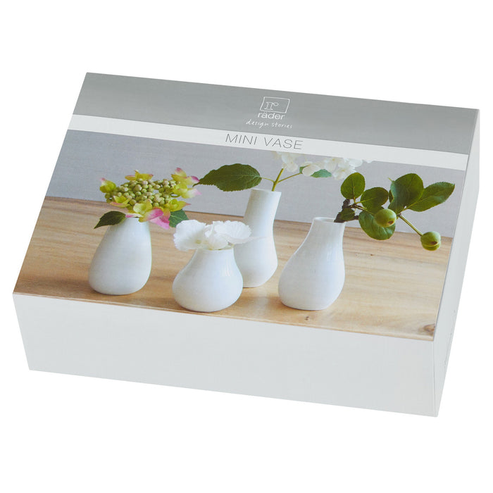Räder Mini Bud White Vases Set of 4