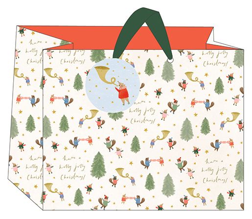 Art File Large Landscape Have a Holly Jolly Christmas Gift Bag
