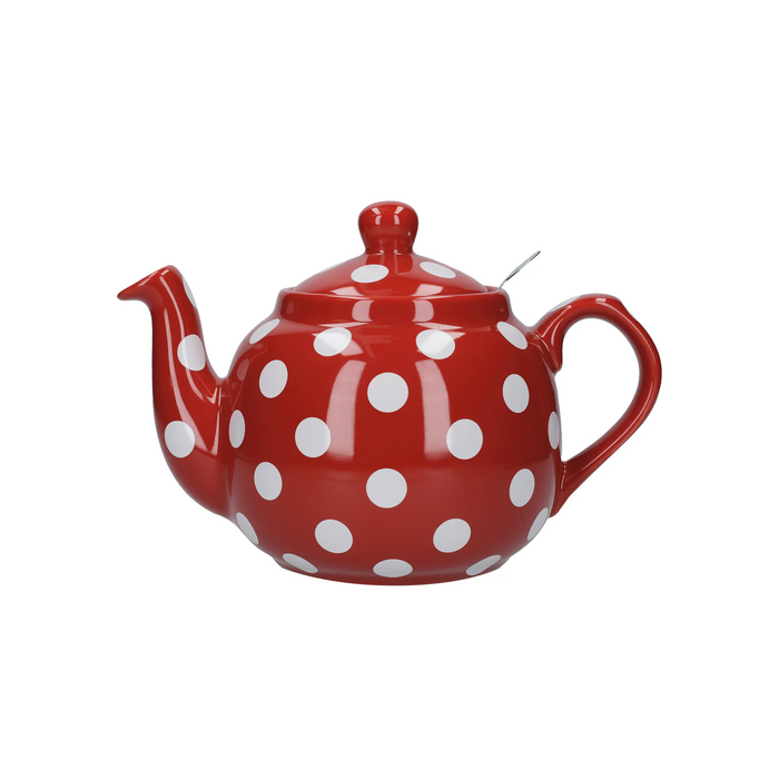 London Pottery Farmhouse® 4 Cup Teapot Red With White Spots