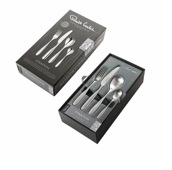 Robert Welch Stanton Bright Cutlery Set, 24 Piece for 6 People