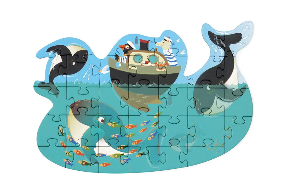 Scratch Contour Puzzle - Whales