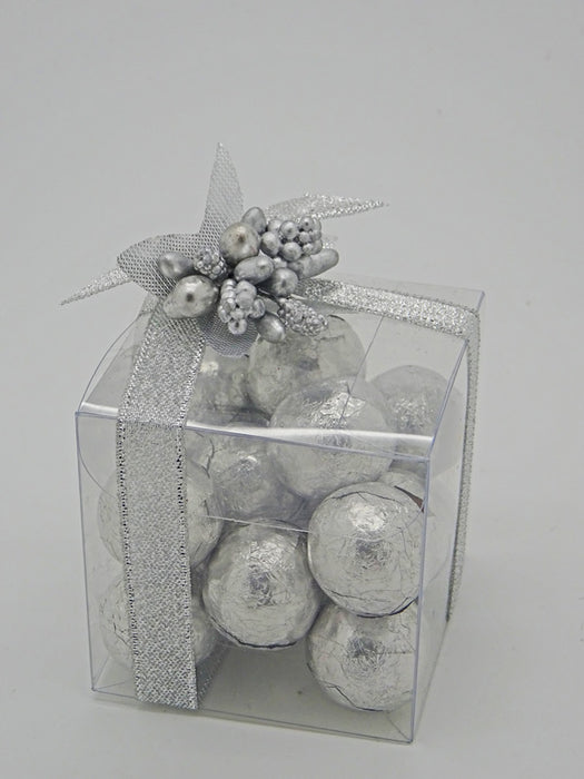 Christmas Table Favours Silver Twinkle Berry Cube