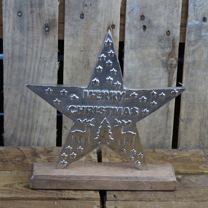 Satchville Small Embossed Aluminium Star Decoration