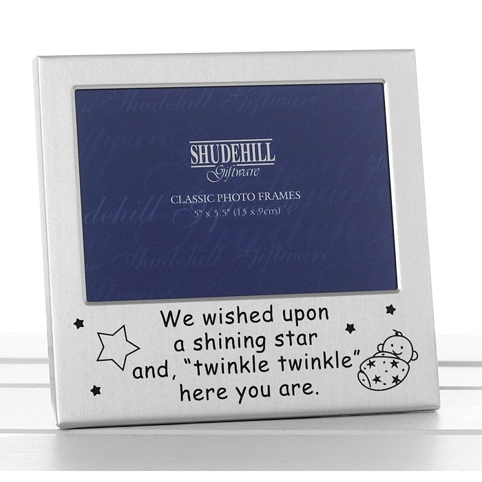 Satin Silver Occasion Photo Frame Twinkle Twinkle 5x3
