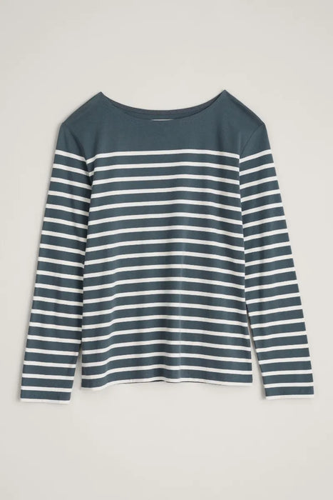 Seasalt Women's Sailor Shirt In Falmouth Breton Nickel Chalk