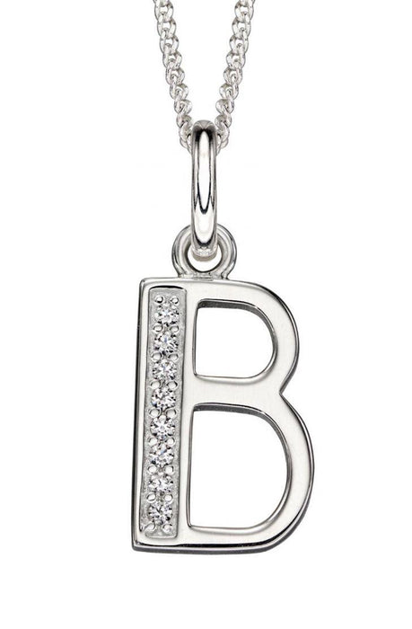Birthstone 'B' Initial Necklace
