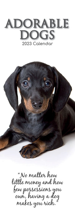 The Gifted Stationary Company 2023 Slimline Calendar - Adorable Dogs