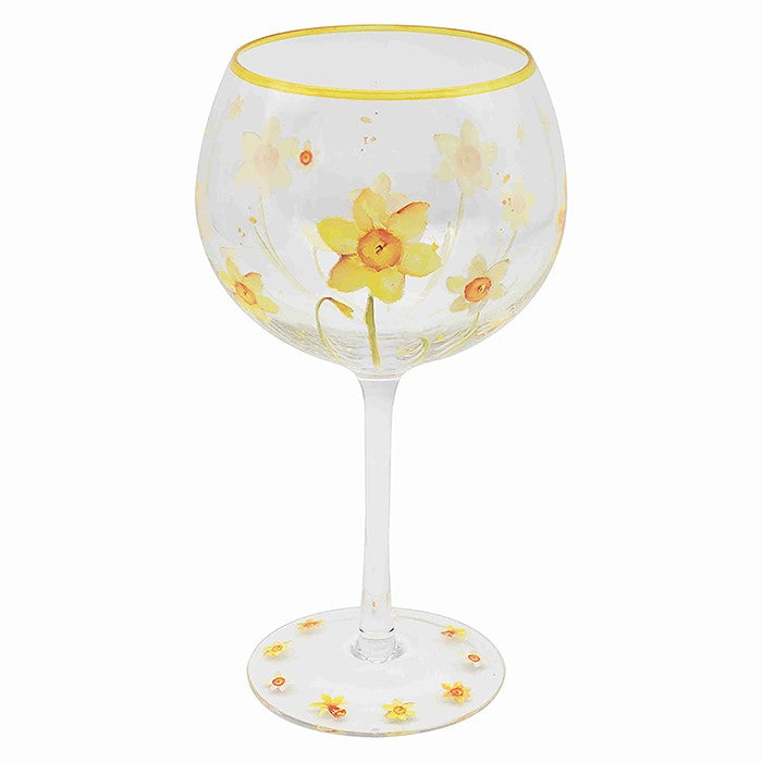 Spring Daffodils Gin Glass