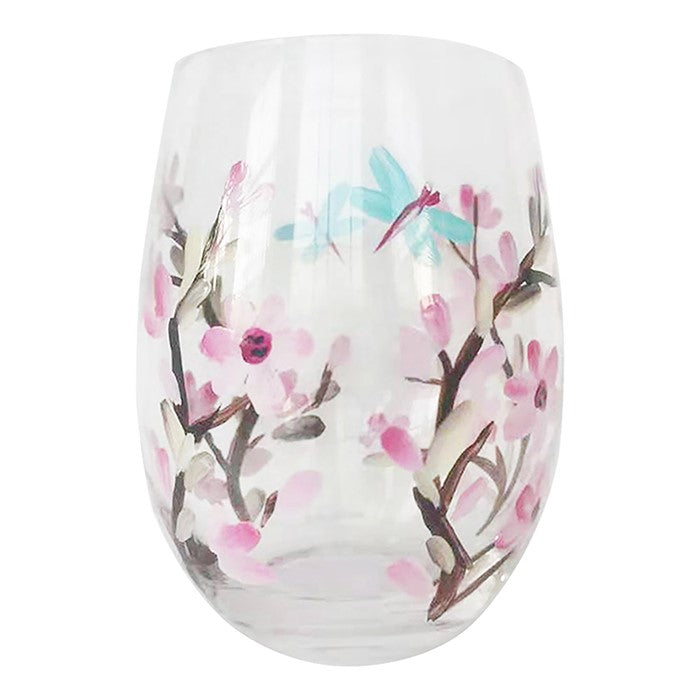 Flower Stemless Dragonfly Glass