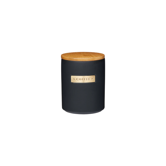 MasterClass Stoneware and Brass Effect Coffee Canister with Airtight Bamboo Lid