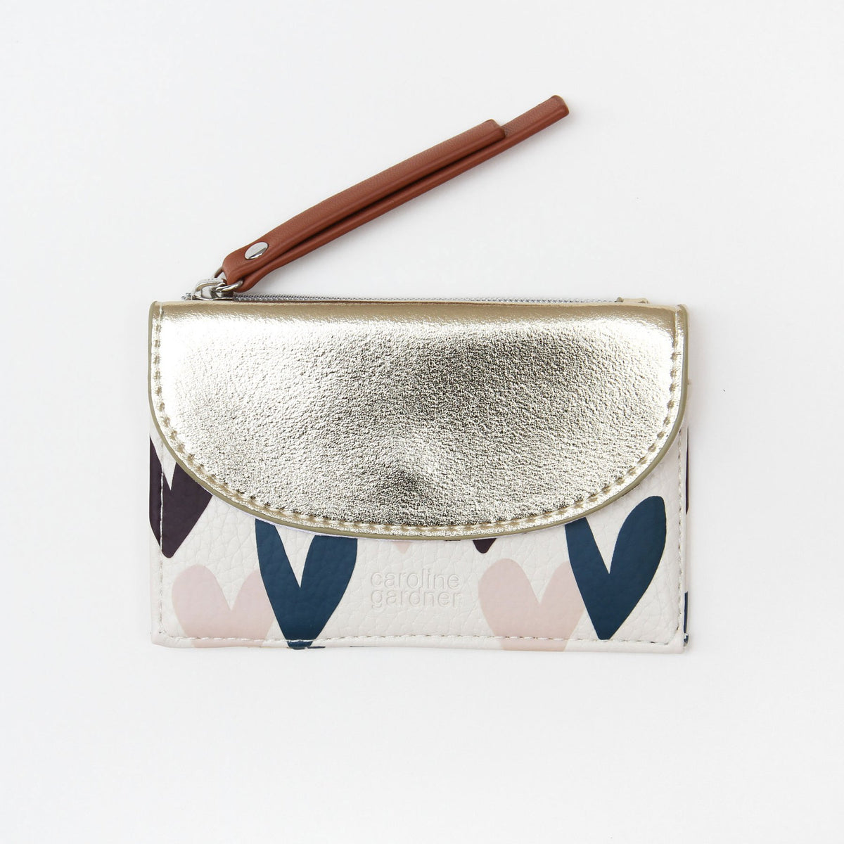 Caroline Gardner Teal Falling Hearts Coin Purse — Maple Gifts