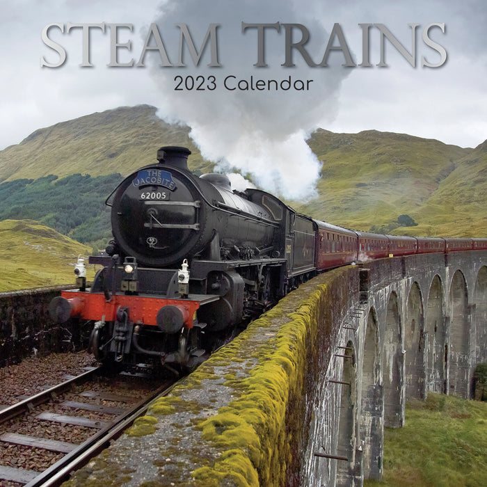 The Gifted Stationary Company 2023 Square Calendar - Steam Trains