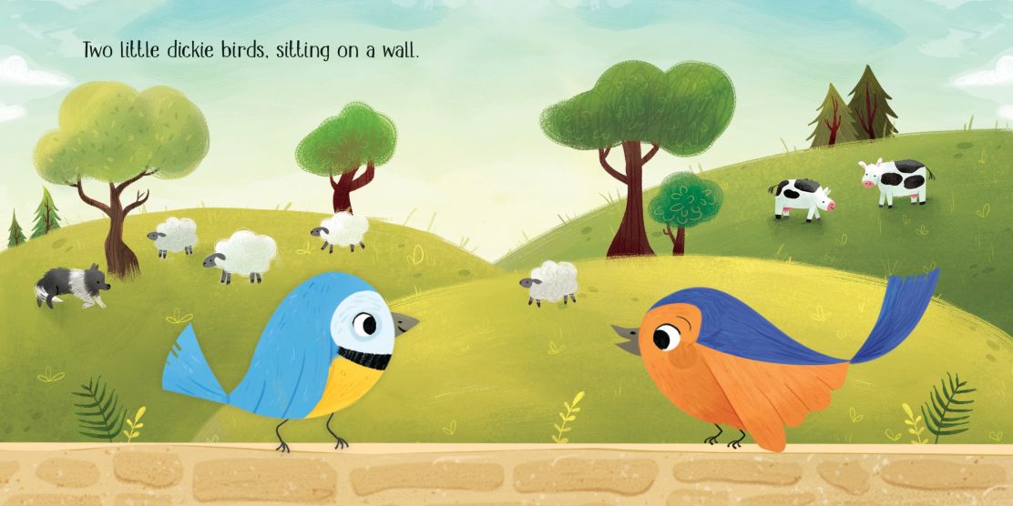 Usborne Two Little Dickie Birds Sitting on a Wall