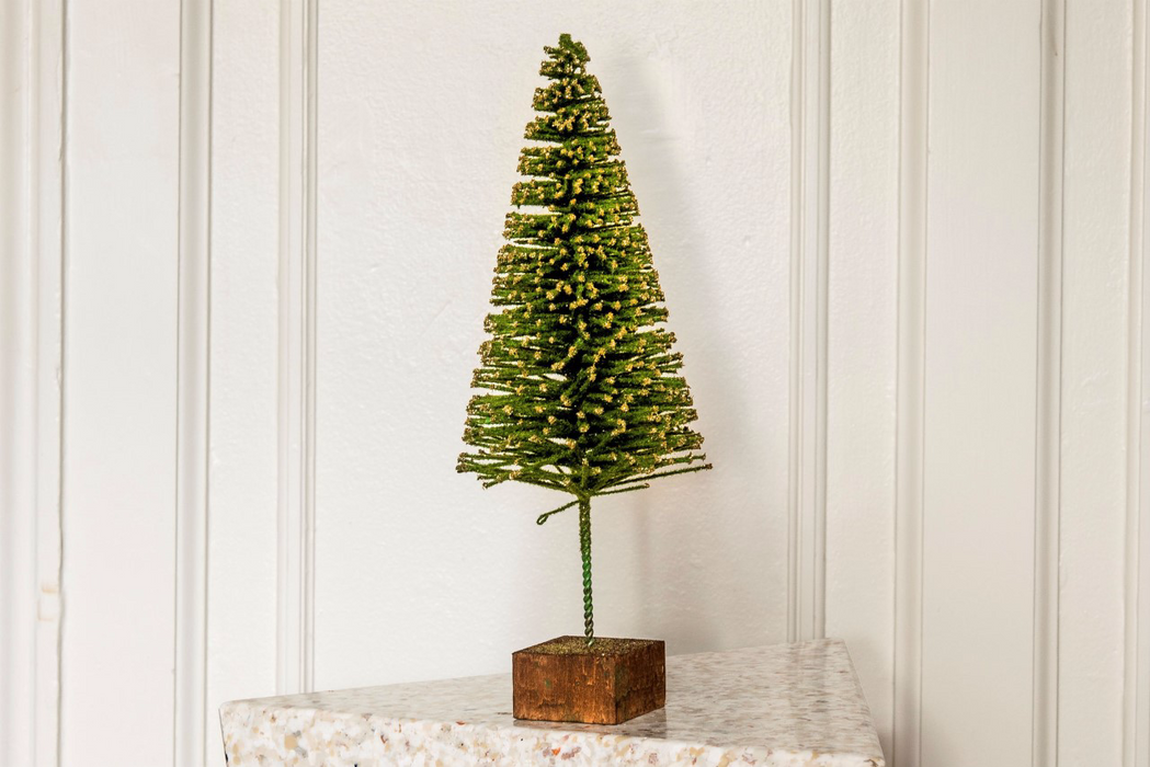 Gold and Green Sparkly Christmas Tree