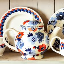 Emma Bridgewater Red & Blue Anemone Teapot
