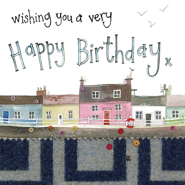 Alex Clark Harbour Cottages Birthday Card