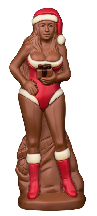 Decorated Chocolate Santa Woman 150g