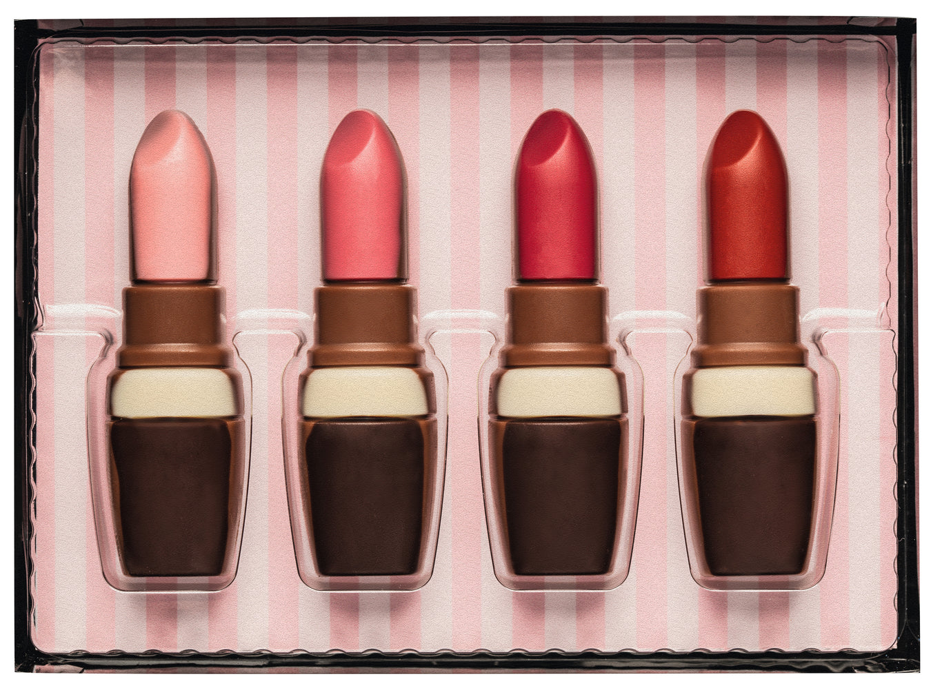 Decorated Hollow Milk Chocolate Lipstick Set in Gift Box
