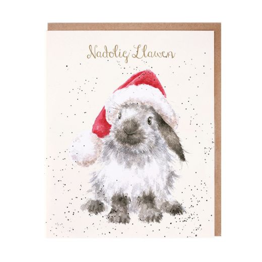 Wrendale Nadolig Llawen Rabbit Christmas Card