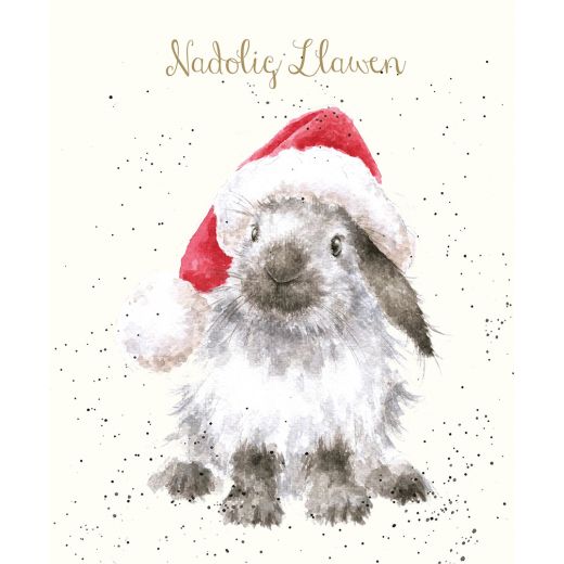 Wrendale Nadolig Llawen Rabbit Christmas Card