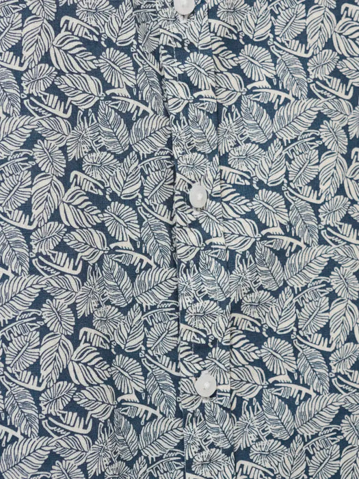 White Stuff Deep Blue Chorley Leaf Printed Shirt