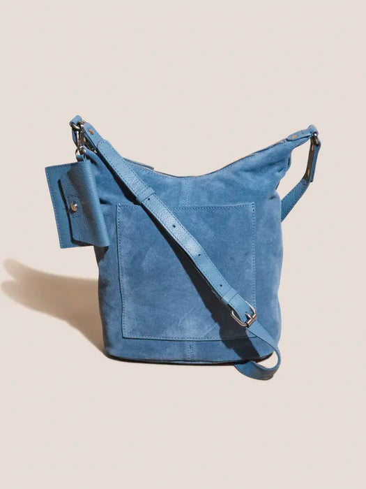 White Stuff Fern Suede Crossbody Dusty Blue