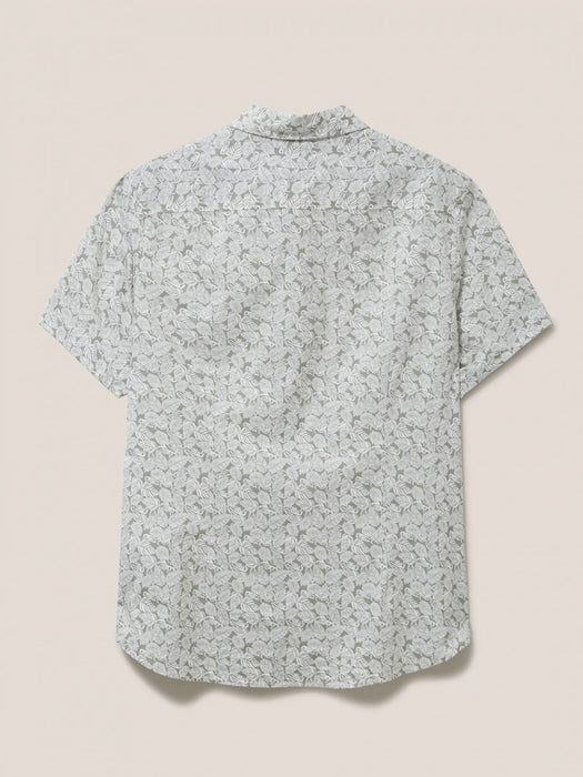 White Stuff Men's Leaf Printed Slim Fit Shirt