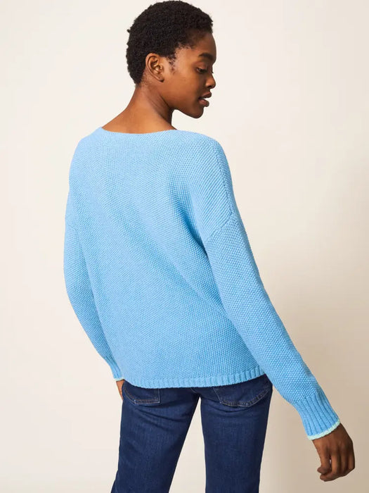 White Stuff Mid Blue Southbank Jumper