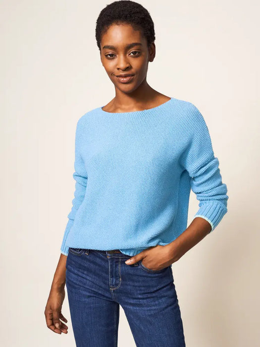 White Stuff Mid Blue Southbank Jumper