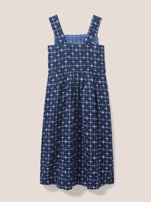 White Stuff Navy Multi Hazel Linen Dress