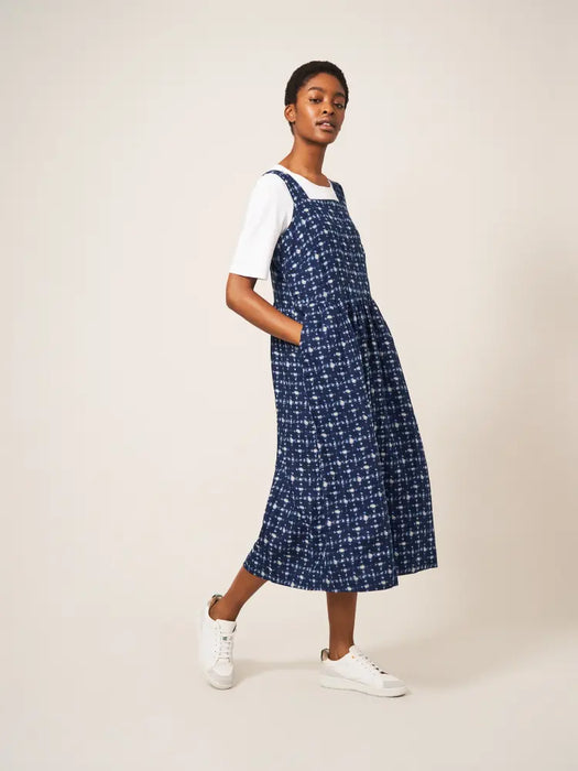 White Stuff Navy Multi Hazel Linen Dress