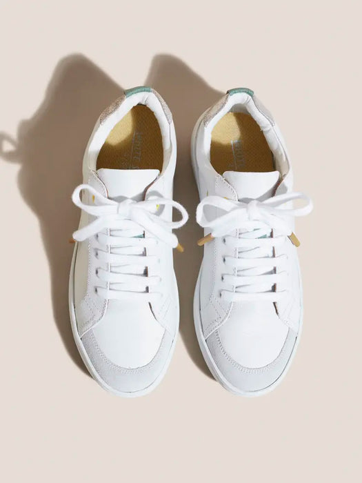 White Stuff White MLT Leather Suede Trainer