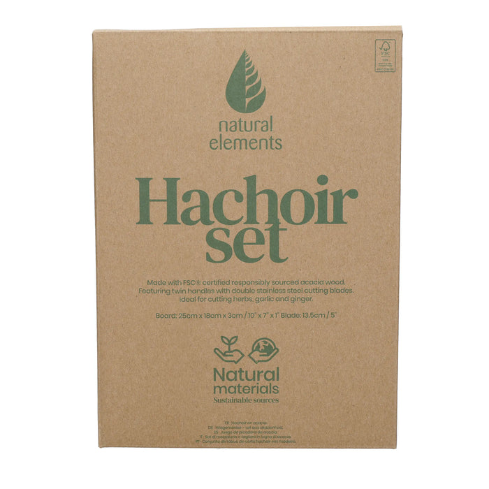Natural Elements Acacia Wood Hachoir Set
