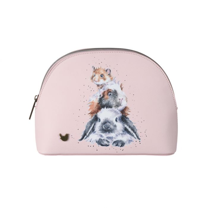 Wrendale Designs 'Piggy In The Middle' Guinea Pig  & Rabbit Medium Cosmetic Bag