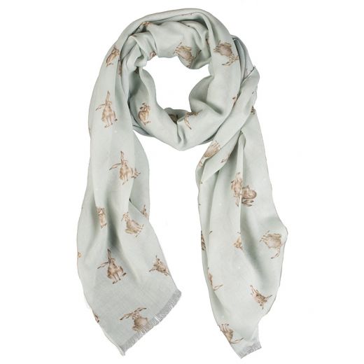Wrendale Leaping Hare Green Scarf