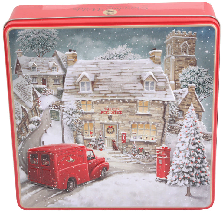 Winter Village Embossed Tin