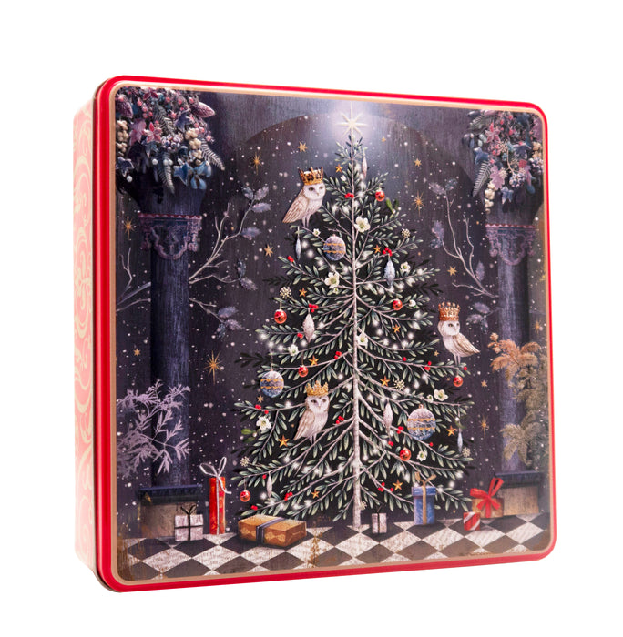 Grandma Wilds Christmas Tree Tin Filled with Butter Shortbread Petticoat Tail Biscuits