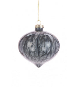 Glass Marbled Onion Bauble