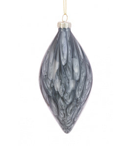 Glass Marbled Finial Bauble
