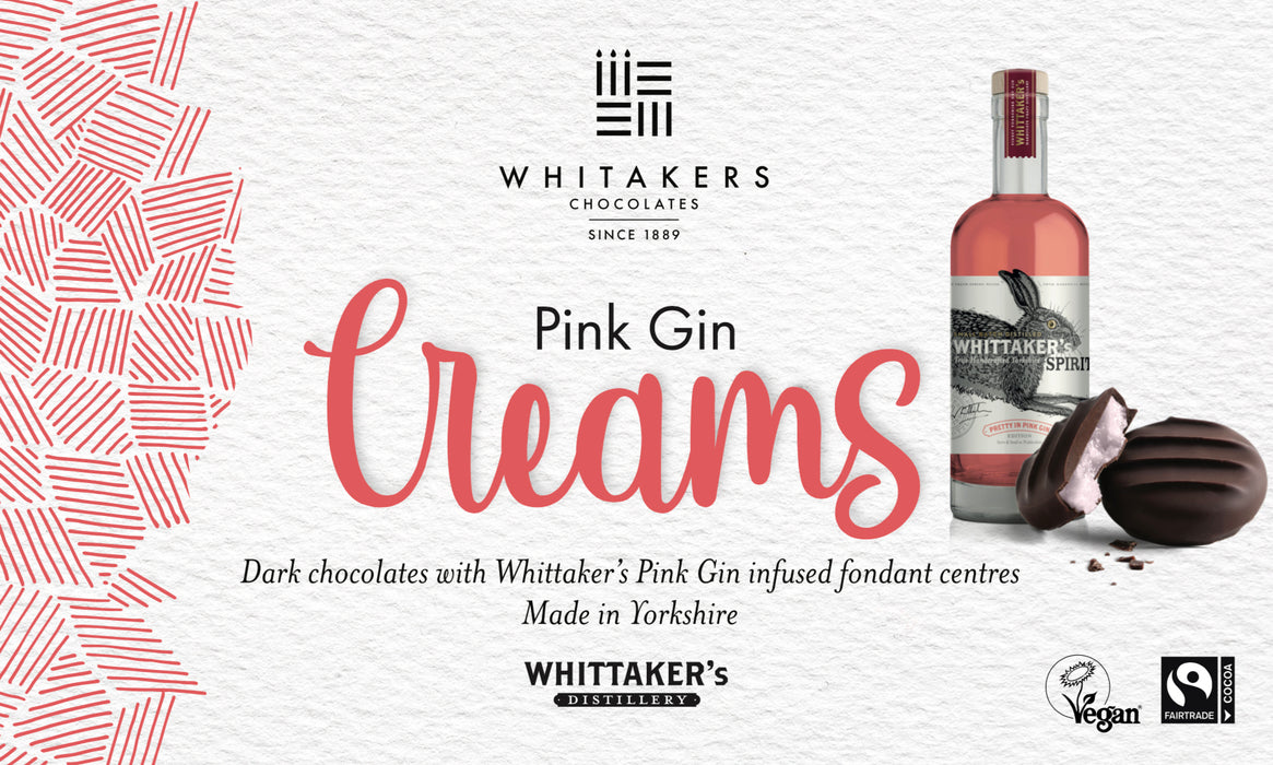Whitakers Dark Chocolate Pink Gin Creams 150g