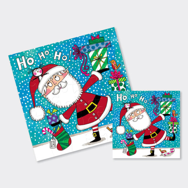 Rachel Ellen Christmas Jigsaw Card - Santa Ho Ho Ho