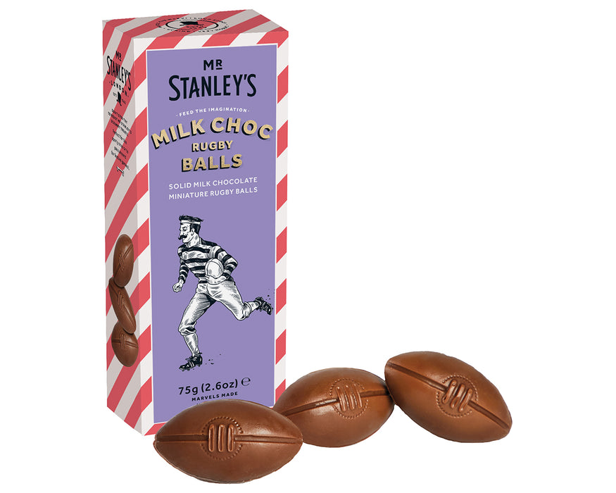 Mr Stanley's Milk Chocolate Rugby Balls 75g