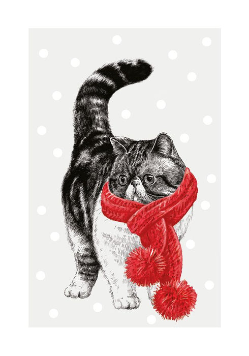 Art File Tabby Cat Christmas Card